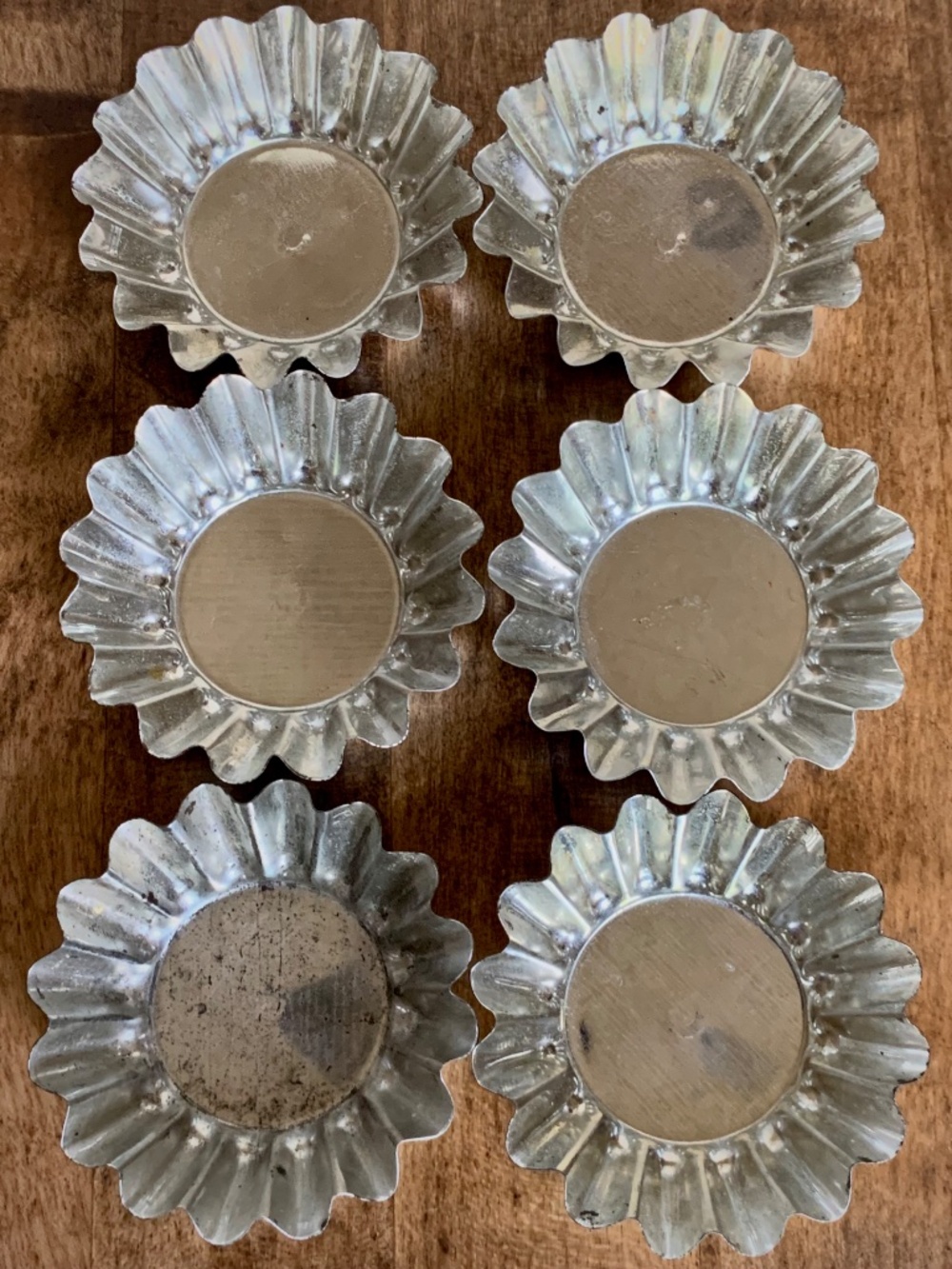 Swedish Sandbakkel Tartlet Molds 6 Fluted Metal Baking Forms Round Fluted